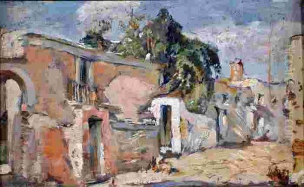 Cortile Rustico Oil Painting by Gennaro Villani