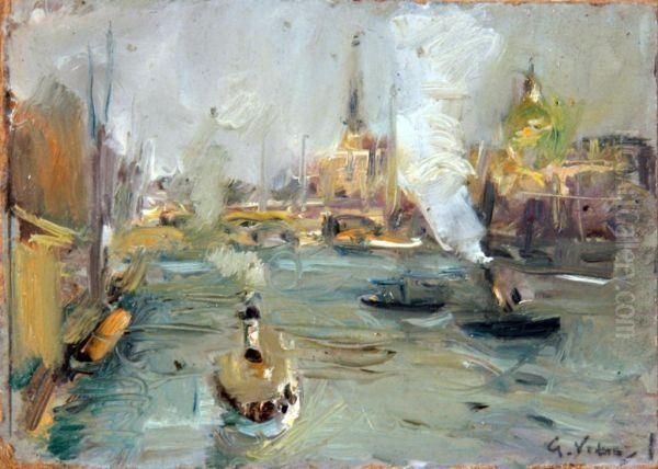 Marina Oil Painting by Gennaro Villani