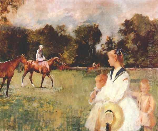 Schooling the Horses, 1902 Oil Painting by Edmund Charles Tarbell