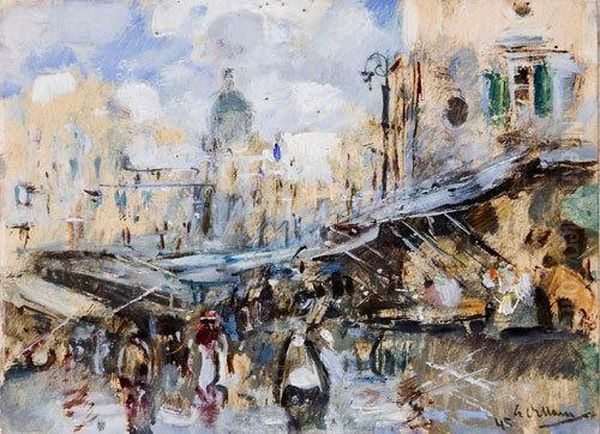 Mercato Oil Painting by Gennaro Villani