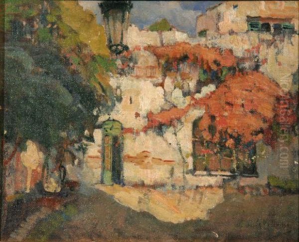 Cortile Rustico Oil Painting by Gennaro Villani