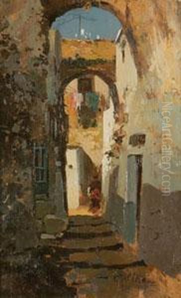 Borgo Oil Painting by Gennaro Villani