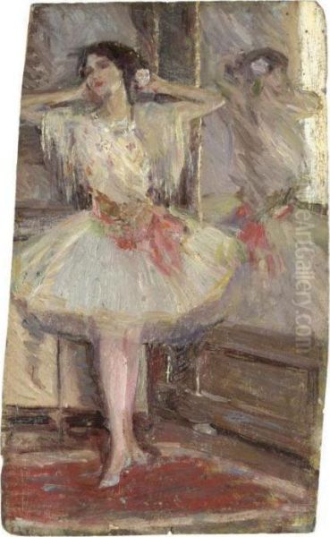 Ballerina Allo Specchio Oil Painting by Gennaro Villani