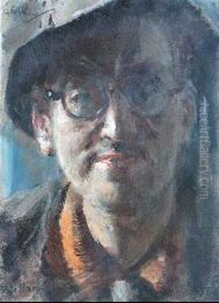 Autoritratto Con Cappello Oil Painting by Gennaro Villani