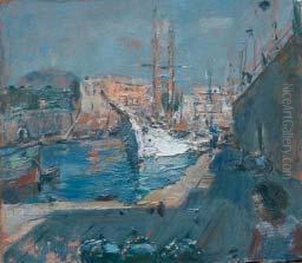 Marina Oil Painting by Gennaro Villani