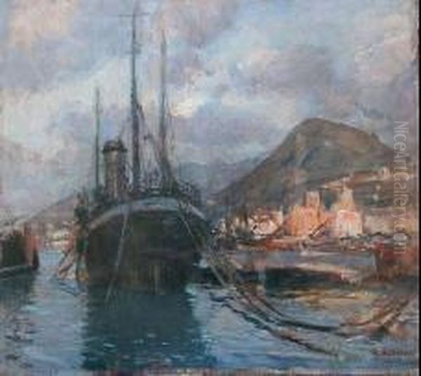 Porto Di Castellamare Di Stabia Oil Painting by Gennaro Villani