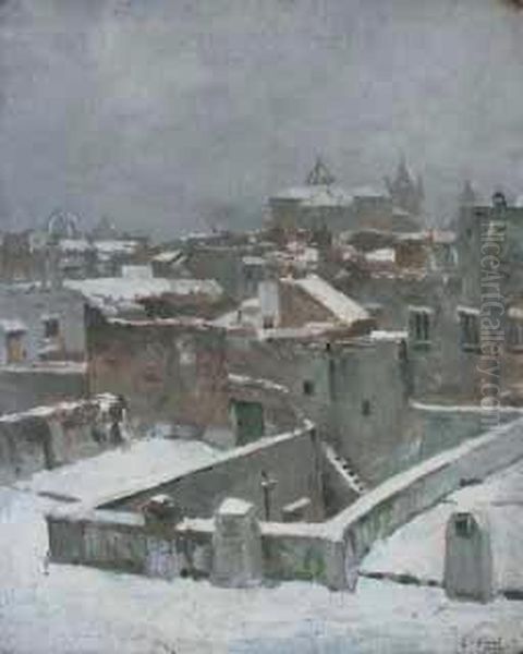 Nevicata Oil Painting by Gennaro Villani