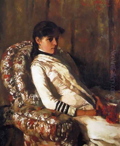 Portrait of Mrs. Tarbell (as a Girl) Oil Painting by Edmund Charles Tarbell