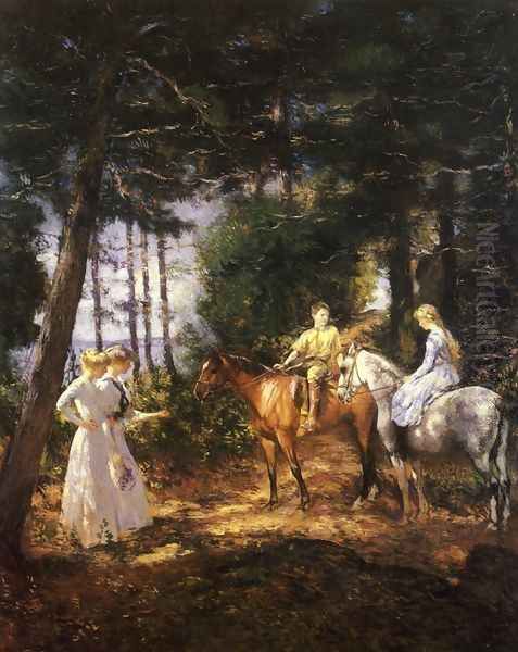 My Children in the Woods Oil Painting by Edmund Charles Tarbell