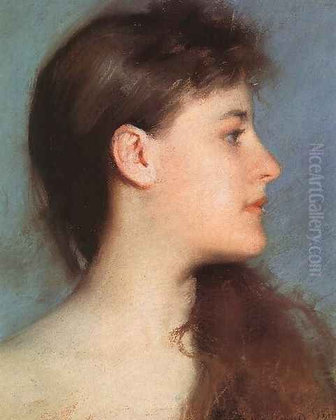 Profile Oil Painting by Edmund Charles Tarbell