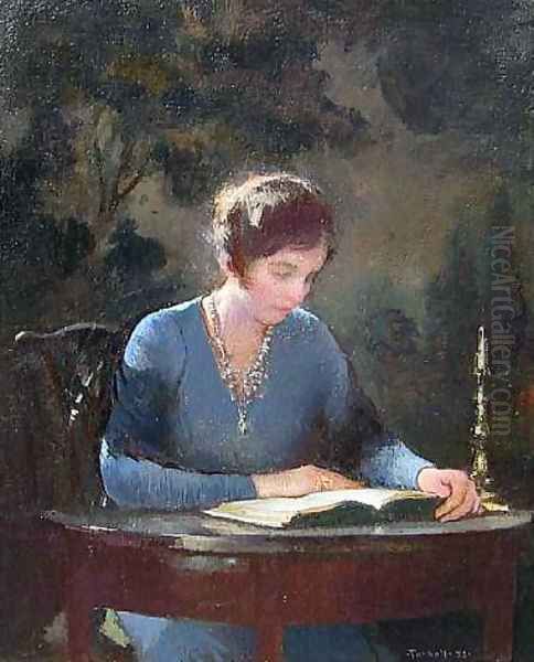 Mary Reading 2 Oil Painting by Edmund Charles Tarbell