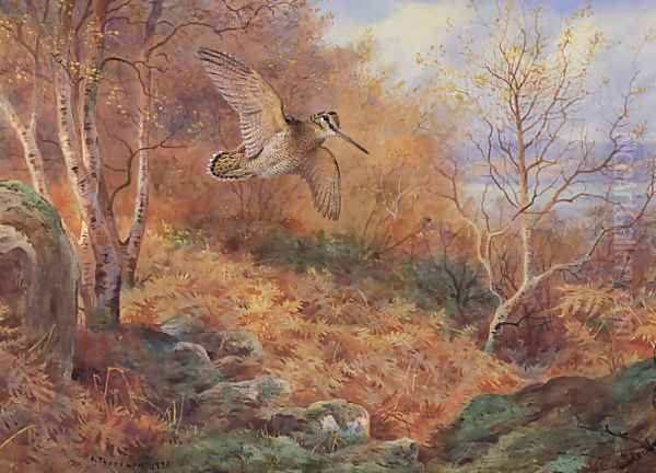 Autumn at Loch Maree Oil Painting by Archibald Thorburn