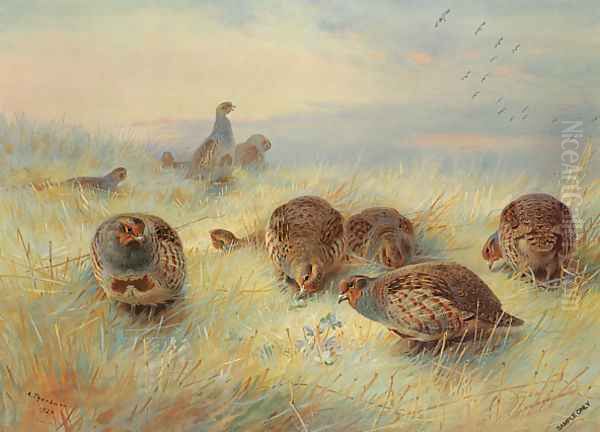 A Frosty Dawn Oil Painting by Archibald Thorburn