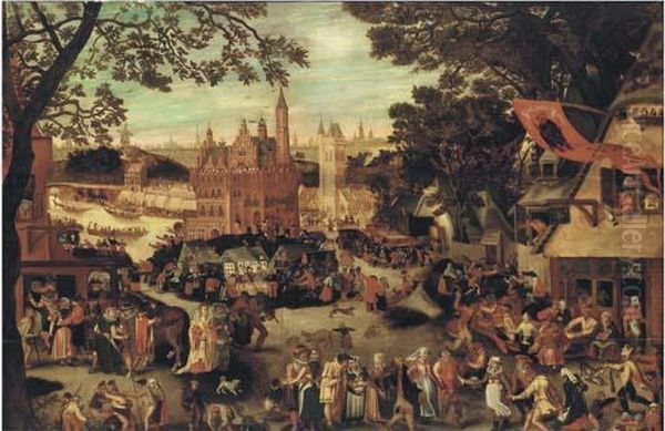 The Fair At Audenaerde Or The Kermesse Of Saint George Oil Painting by David Vinckboons