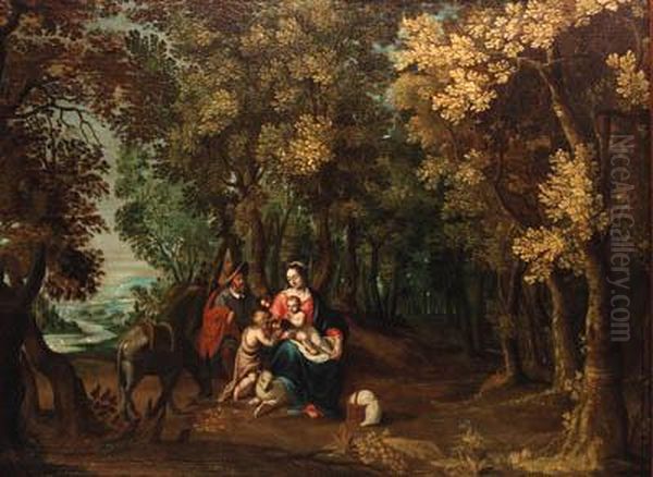 The Rest On The Flight Into Egypt Oil Painting by David Vinckboons