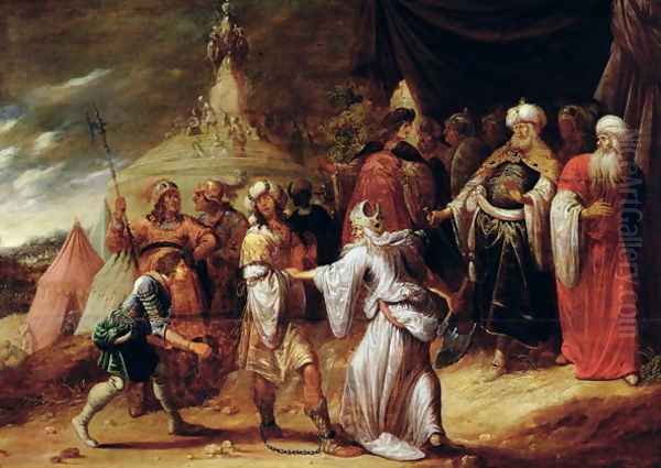 Samuel Killing Agag, King of the Amalekites Oil Painting by Rombout Van Troyen