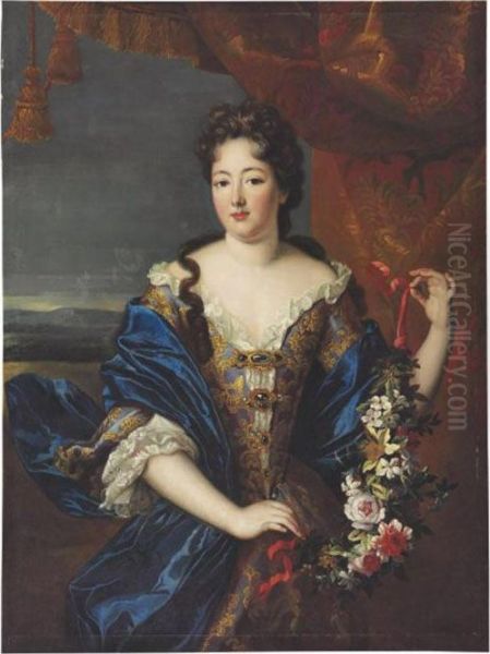 Portrait Of A Lady, Traditionally Identified As The Marquise Demontespan Oil Painting by Jacob Ferdinand Voet