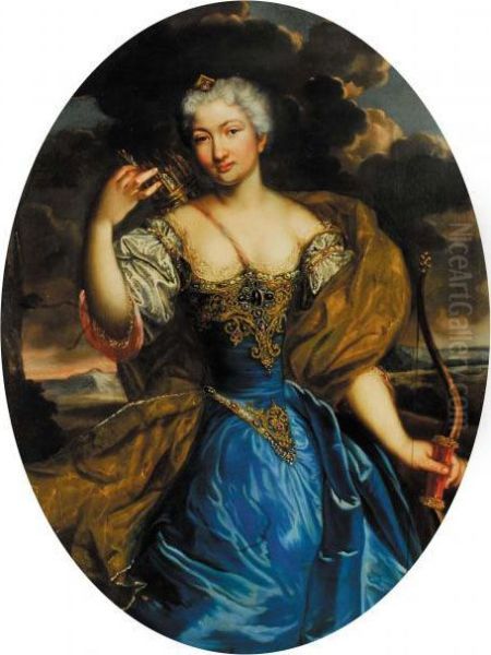 Ritratto Femminile Con Arco Oil Painting by Jacob Ferdinand Voet