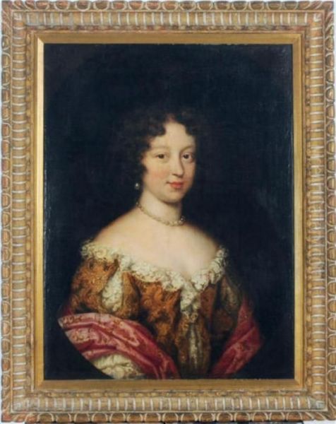 Portrait Of A Lady Wearing Pearls Oil Painting by Jacob Ferdinand Voet