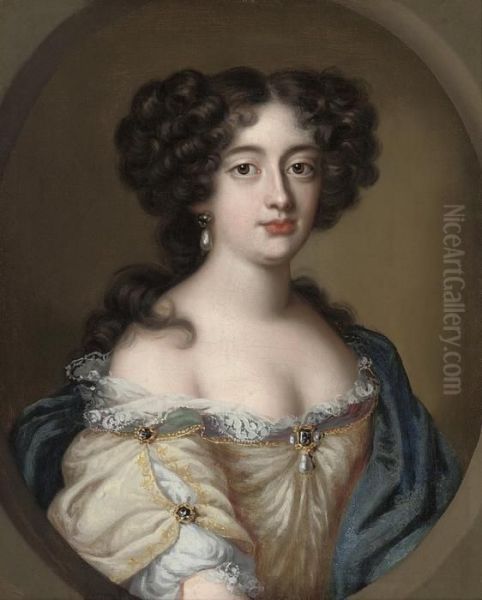 Portrait Of A Lady Traditionally Identified As Ortensia Mancini (1646-1699) Oil Painting by Jacob Ferdinand Voet