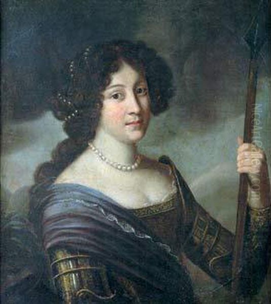 Portrait De Femme En Minerve Oil Painting by Jacob Ferdinand Voet