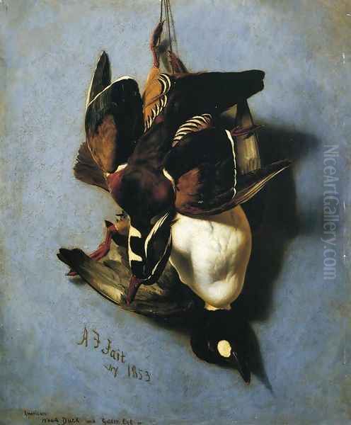 American Wood Duck and Golden Eye Oil Painting by Arthur Fitzwilliam Tait