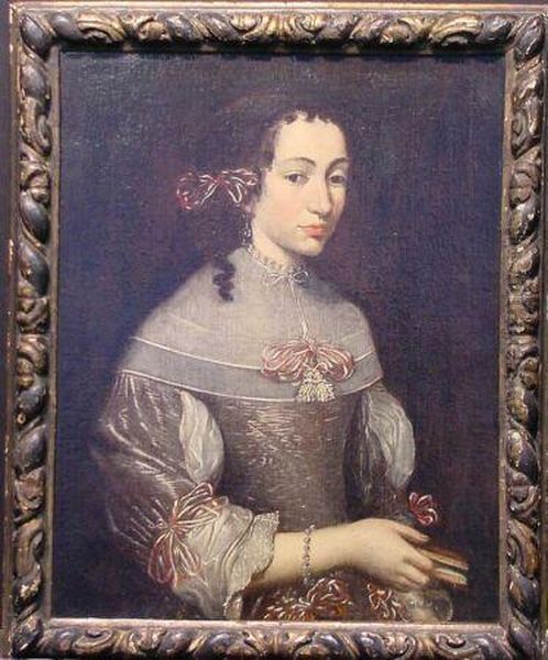 Portrait Of Lady Holding A Book Oil Painting by Jacob Ferdinand Voet