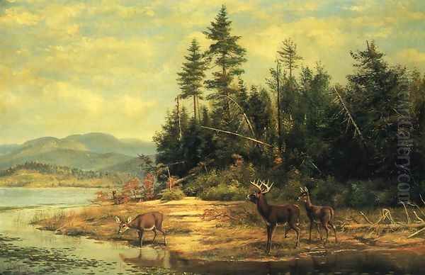 View on Long Lake Oil Painting by Arthur Fitzwilliam Tait