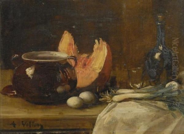 Kitchen Still Life Oil Painting by Antoine Vollon