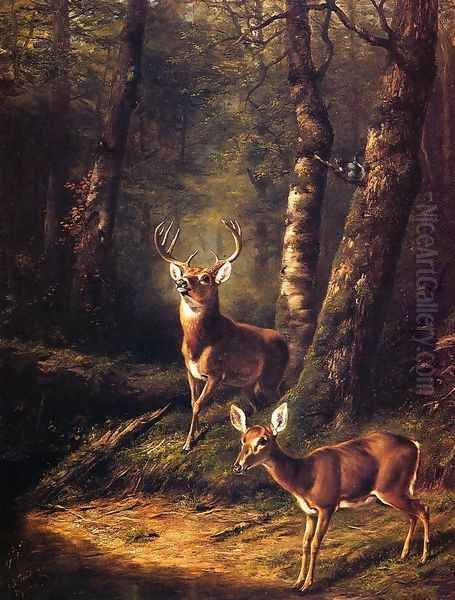 The Forest: Adirondacks Oil Painting by Arthur Fitzwilliam Tait