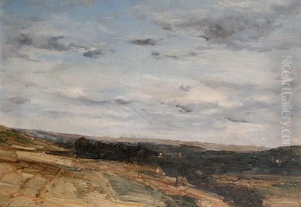 An Extensive Summer Landscape Oil Painting by Antoine Vollon