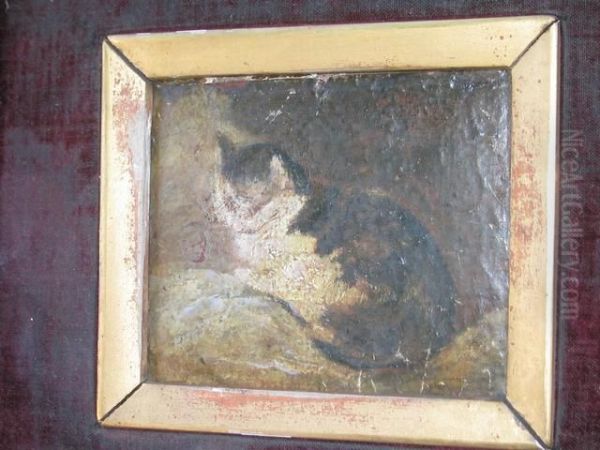 Chat Oil Painting by Antoine Vollon