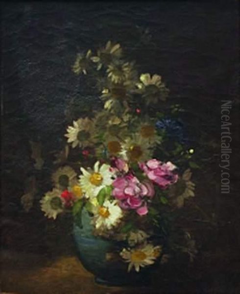 Vase De Fleurs Oil Painting by Antoine Vollon