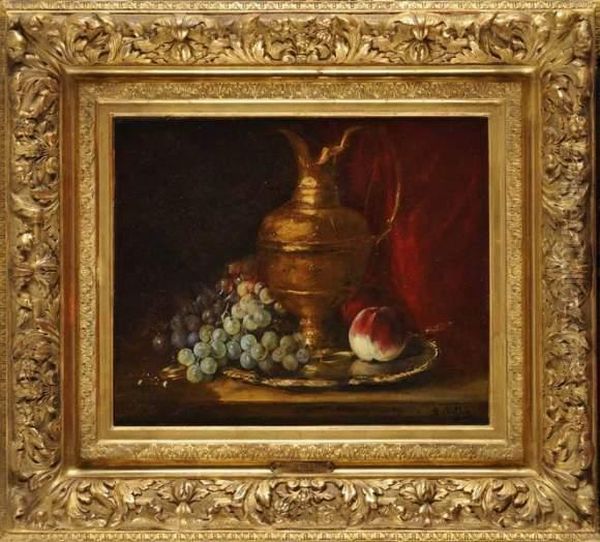 Nature Morte Aux Fruits Et A L'aiguiere Oil Painting by Antoine Vollon