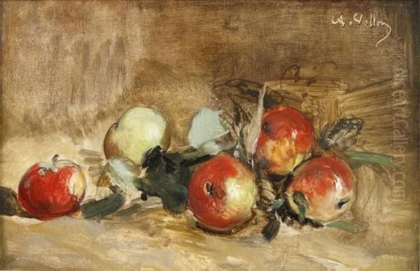 Les Pommes Oil Painting by Antoine Vollon