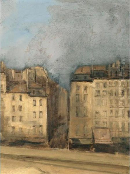 Les Quais A Paris [ ; Banks Of 
The Seine, Paris ; Oil On Canvas ; Signed Lower Right A.vollon; 
Authenticated On The Reverse By A. Decamps, The Artist's Son-in-law.] Oil Painting by Antoine Vollon