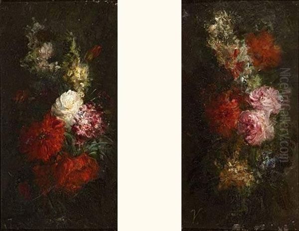 Jete De Fleurs. Oil Painting by Antoine Vollon