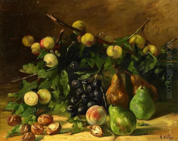 Stilleben Med Frukter Oil Painting by Antoine Vollon