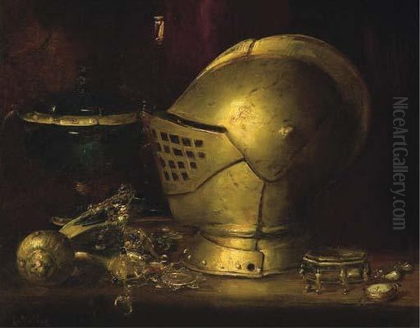 Nature Morte Au Heaume Oil Painting by Antoine Vollon