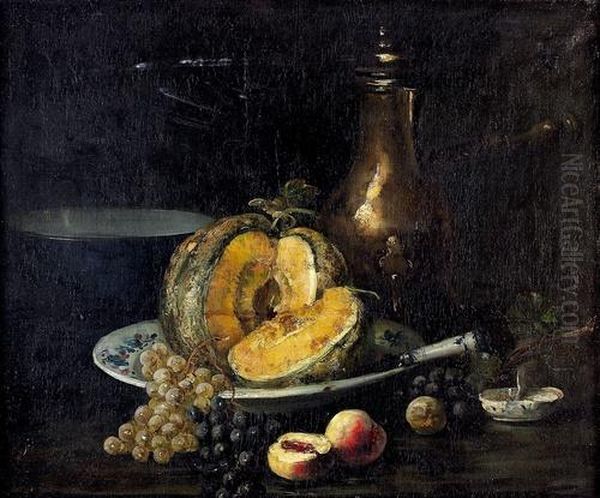 Stillleben Mit Fruchten. Oil Painting by Antoine Vollon