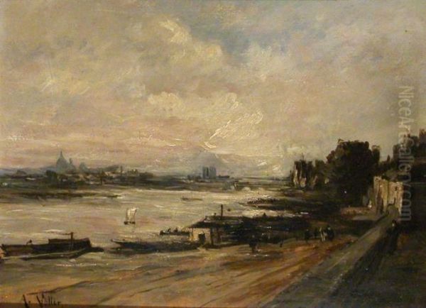 View Of Paris From Bercy Oil Painting by Antoine Vollon