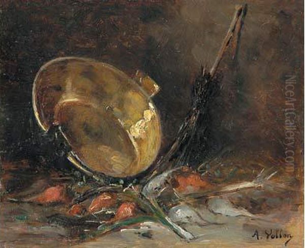 Preparatif Du Pot-au-feu Oil Painting by Antoine Vollon