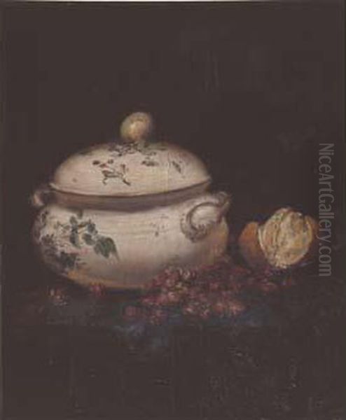 Nature Morte A La Soupiere. Oil Painting by Antoine Vollon