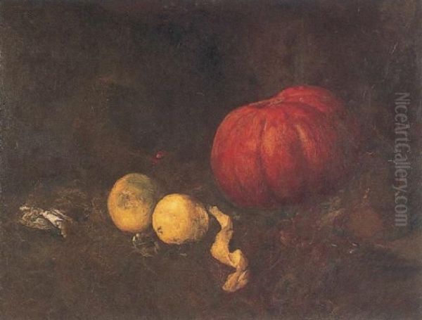 Still Life With Pumpkin Oil Painting by Antoine Vollon