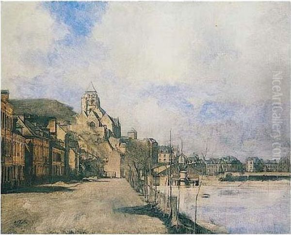 Vue Presumee De Saumur Oil Painting by Antoine Vollon