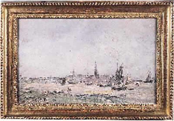 Le Port D'anvers Oil Painting by Antoine Vollon