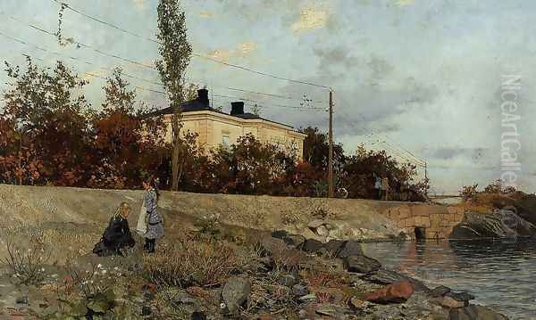 Evening at the Bay of Frogner Oil Painting by Fritz Thaulow