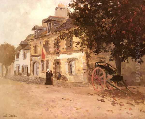 A Village Street In France Oil Painting by Fritz Thaulow