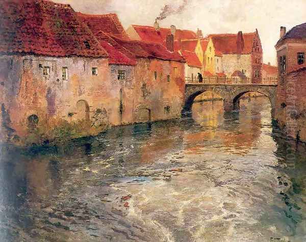 antwerp Oil Painting by Fritz Thaulow