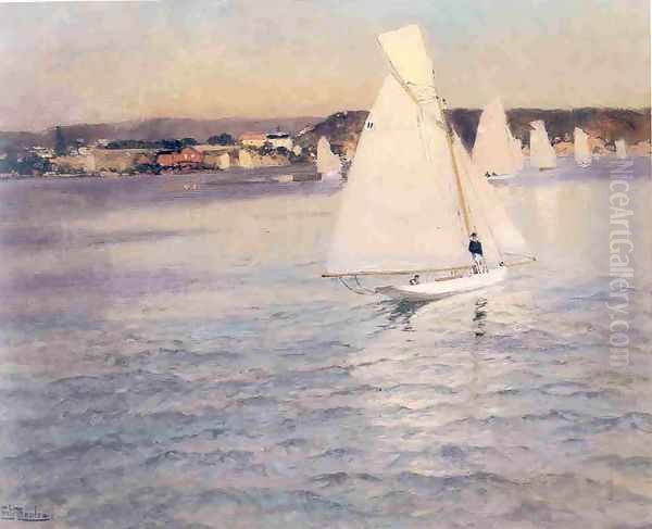 sailboat Oil Painting by Fritz Thaulow